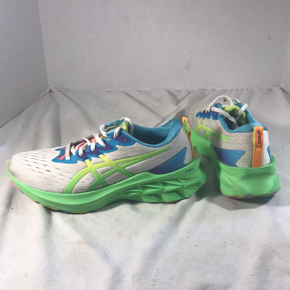 ASICS Novablast 2 Women’s White & Neon Green Running Shoes Size 8 - Picture 5 of 9